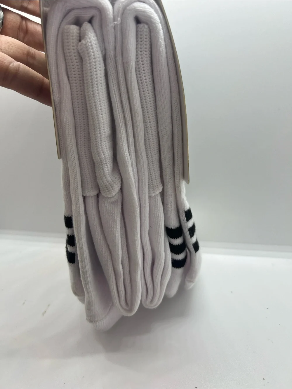 adidas White & Black Men’s Soccer Over-the-Calf Compression Socks
